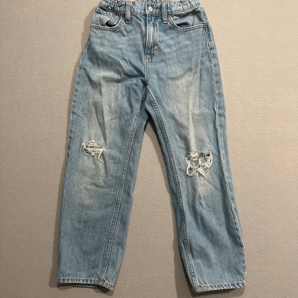 Old navy jeans girls 12 light wash distressed Light Wash Casual Adjustable